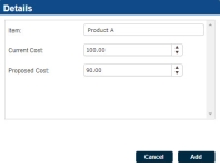 Structured Component Price Comparison Details example